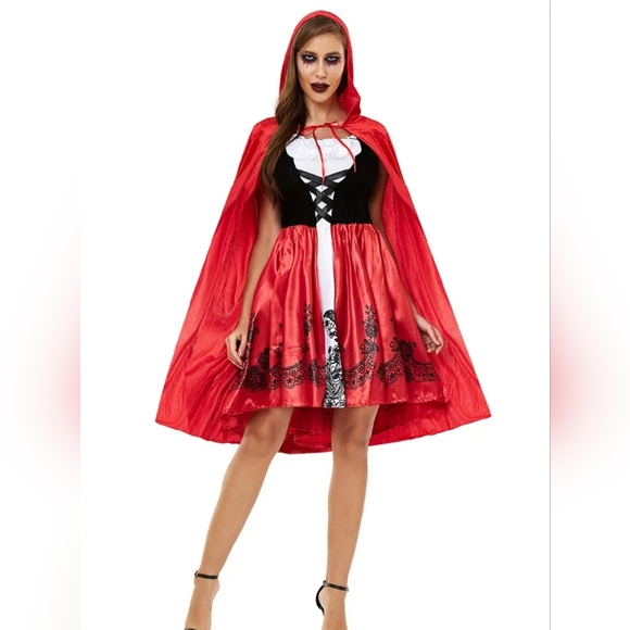 SOLD OUT ⭐️ LITTLE RED RIDING HOOD Cosplay Adult Halloween Costume 2-piece - Picture 10 of 11